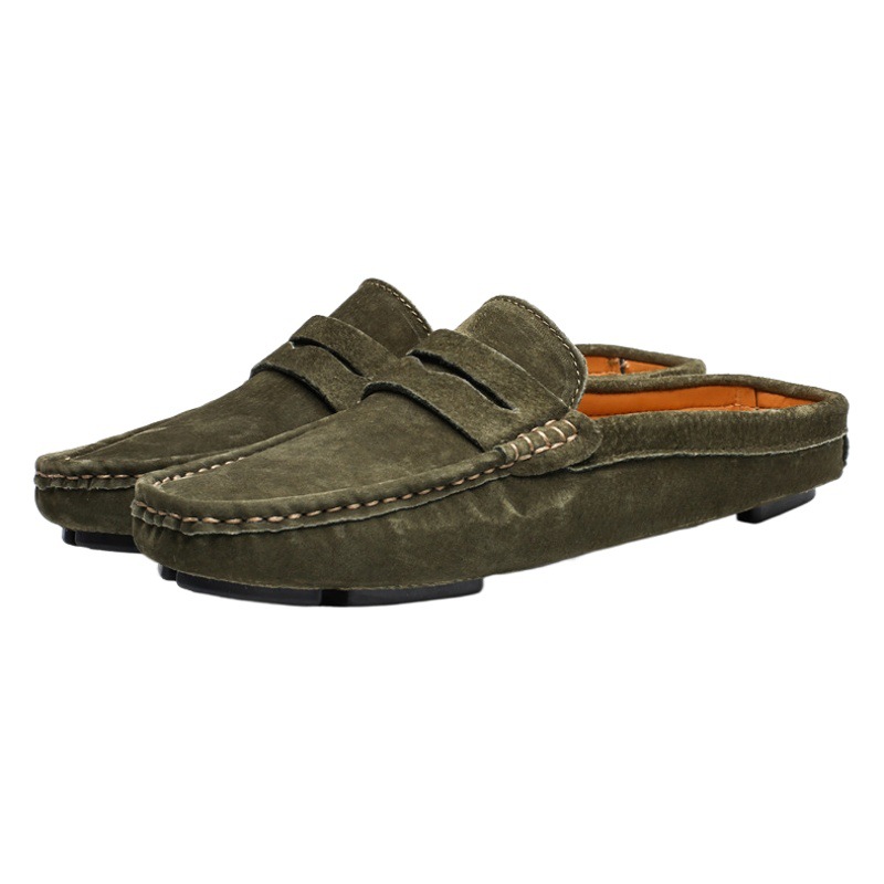 Summer AliExpress Hot New Foreign Trade Cross-border plus size Men's Casual Half Slippers Leather Breathable Lazy Shoes
