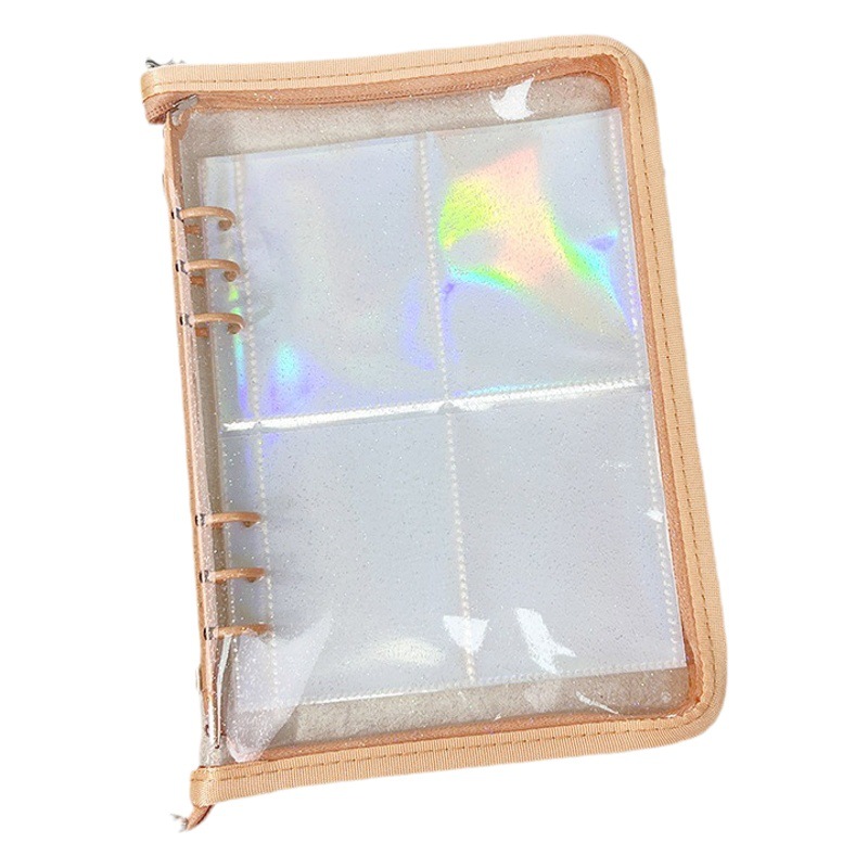 Ins Style Four-Square Grids Zipper Loose-Leaf A5 Card Album 3inch Polaroid Photo Album Idol Album Small Card Photo Storage Album
