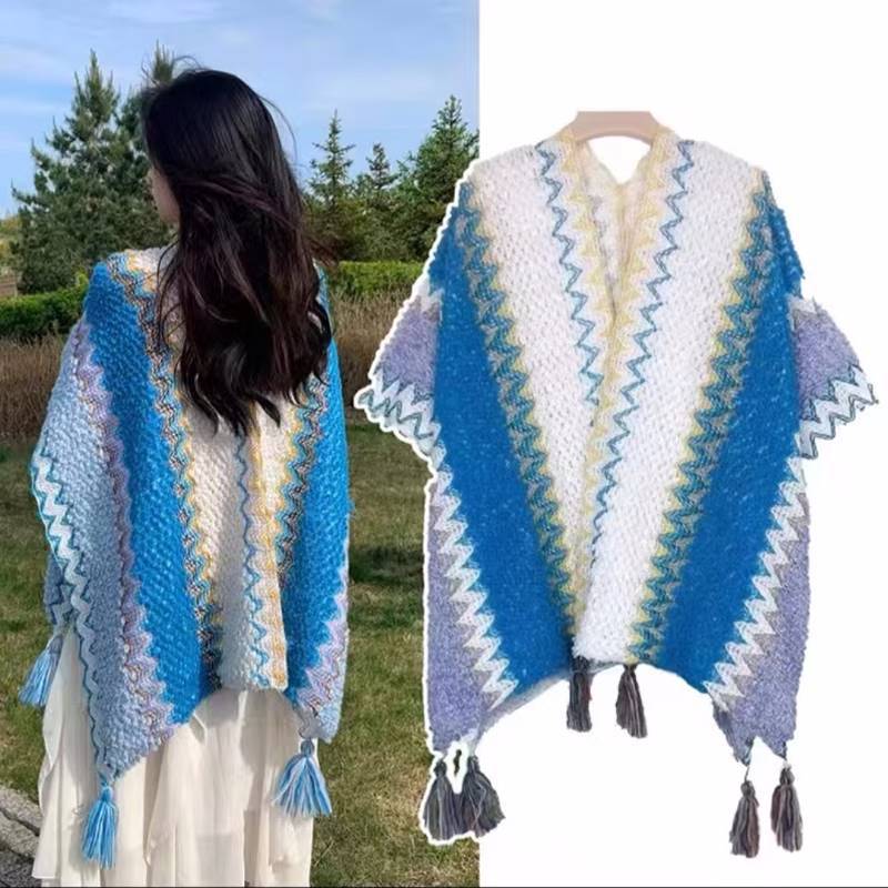 Lightweight 2025 New Trendy Ethnic Style Shawl for Women, Suitable for Travel in Lijiang, Dali, and Northwest Regions, Korean Version for Outerwear
