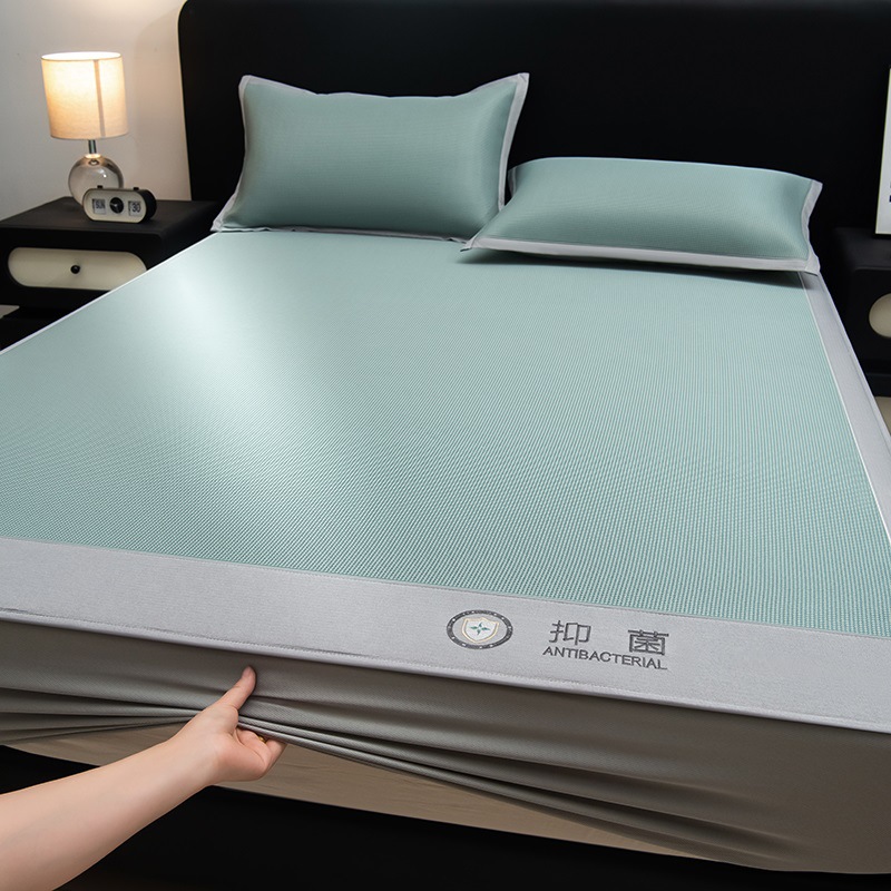 Ice silk mat summer water washable machine washable anti-bacterial mat 2025 new summer grass bamboo mat bed hat bedspread