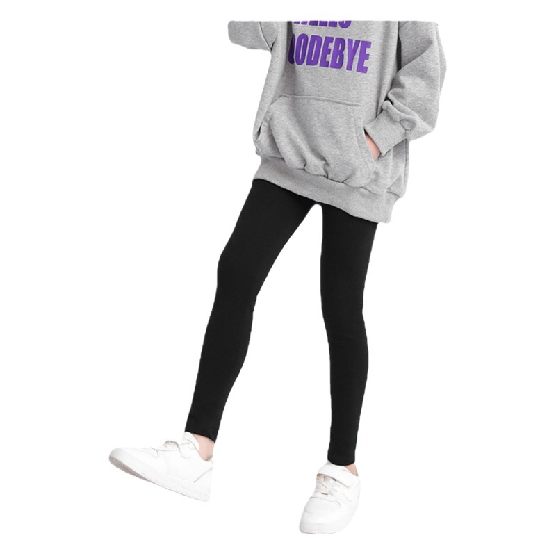 Girls Leggings Spring and Autumn Thin White Outer Wear Children's Women's Black Autumn Cotton Grey Baby Thick Long Pants