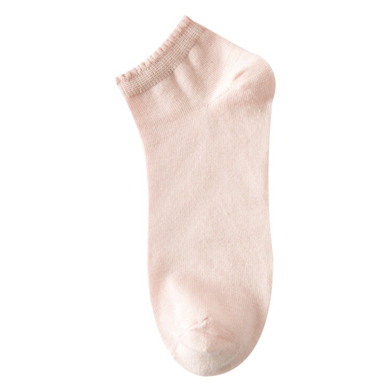 Spring and Autumn thin solid color bubble mouth socks girls' breathable boat Socks macaron color socks curling tide socks women's hundred