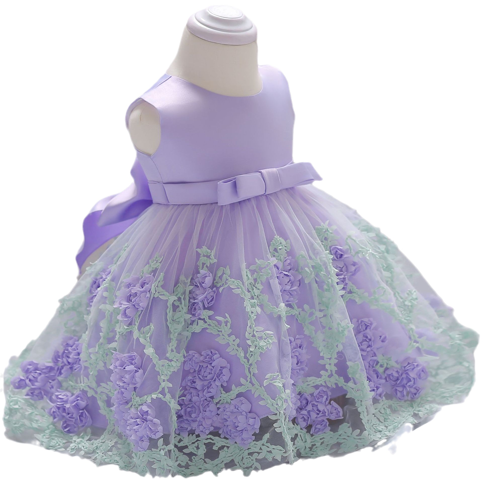 Picture of New summer European and American Princess flower sleeveless mesh baby dress cotton dress children's dress spot