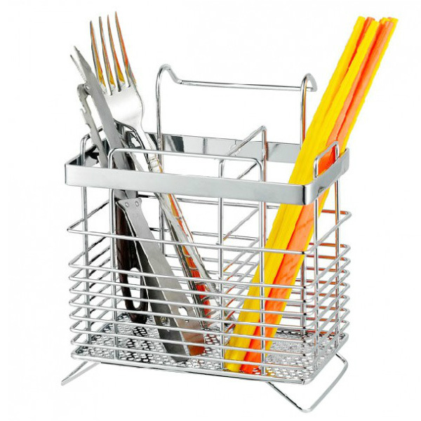 Stainless steel chopsticks holder kitchen punch-free wall-mounted tableware chopsticks spoon storage box draining storage rack chopsticks basket