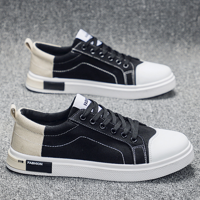 New Men's Korean Style Canvas Shoes Fashion Trendy Casual Board Shoes Breathable Non-slip Sports Shoes for Teenagers and Students