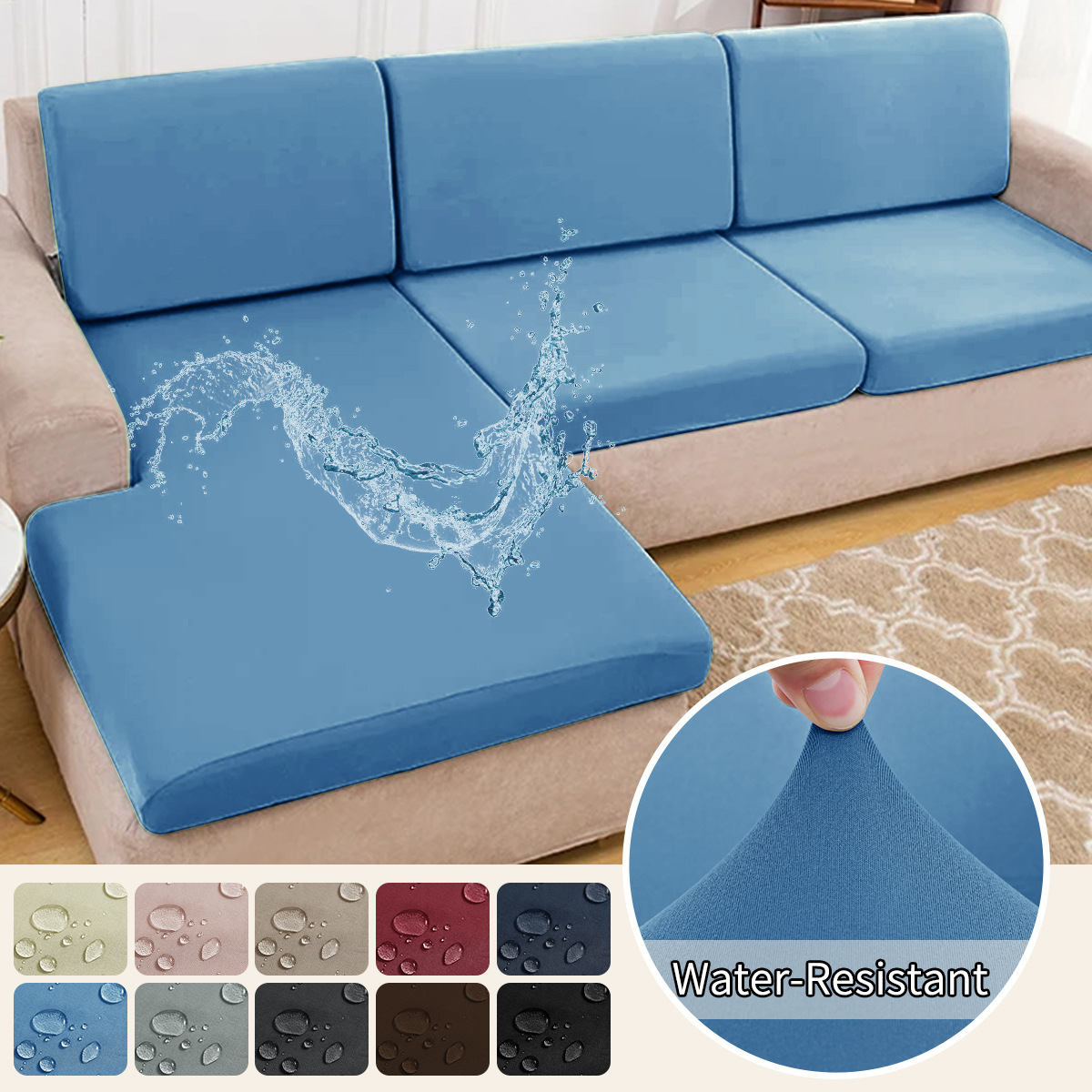 Amazon Pure Color Elastic 75D Milk Silk Waterproof Sofa Cushion Cover Universal All-Inclusive Sofa Cover Sofa Cover