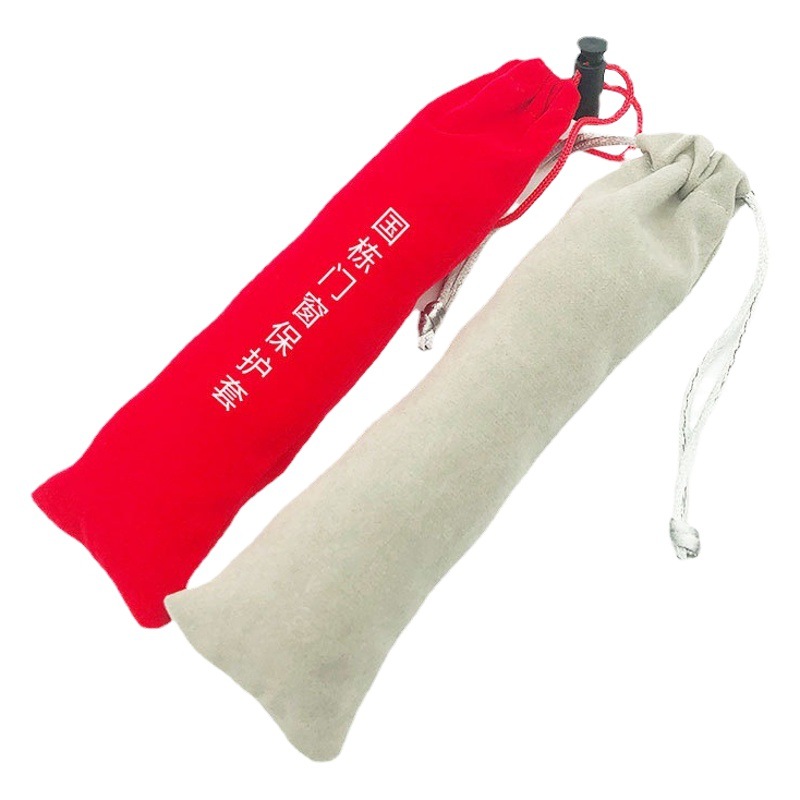 Manufacturer's new 5 * 18.5cm multi-color door handle drawstring pocket elastic pocket printable logo velvet bag