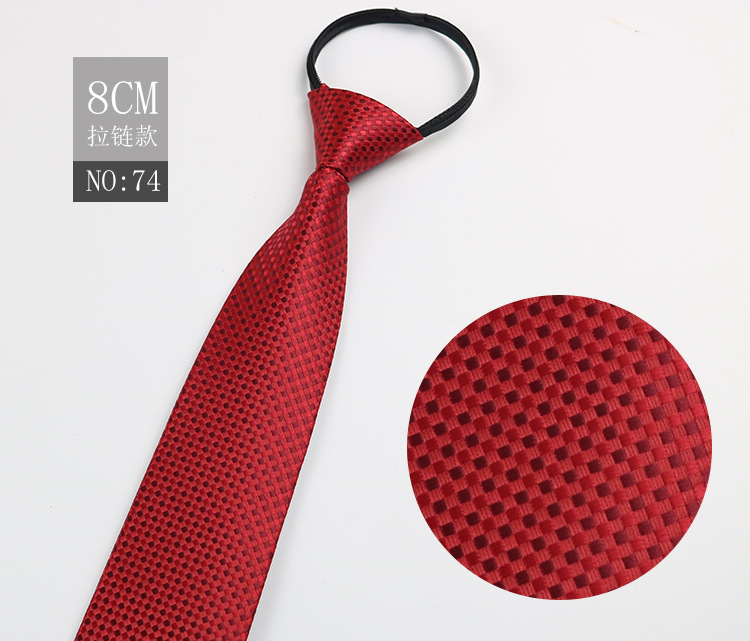 Picture of Factory Black Men's Tie Striped Blue Business Tie Lazy People Knot Free Zipper Tie in stock Wholesale
