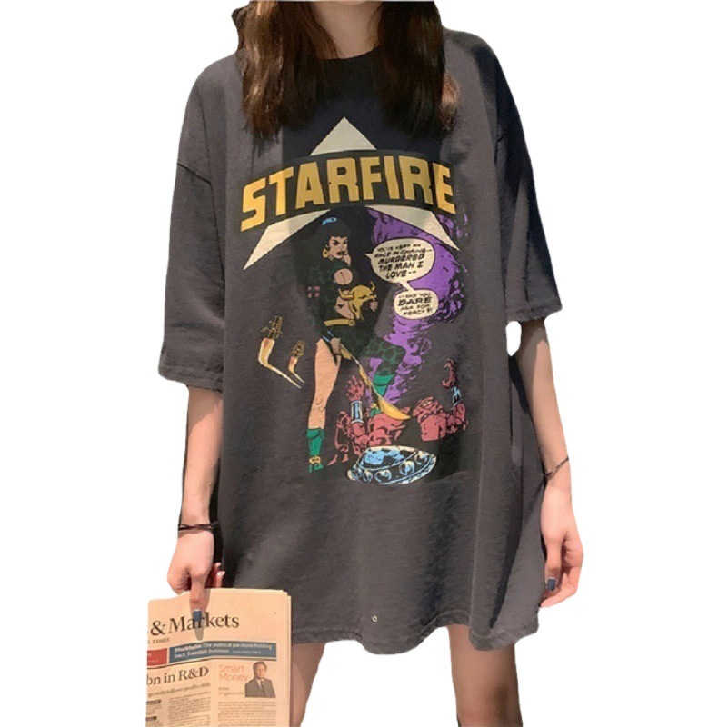 Short-sleeved T-shirt women's 2025 wholesale net red loose summer students casual half-sleeved ins ladies jacket a generation of hair