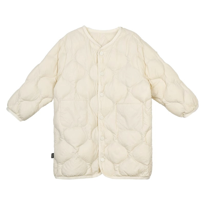 Picture of Girls' Light and Versatile Imitation down Jacket Long and Short 2024 Autum New Kidsren's Korean Fashionable Pure Color Jacket