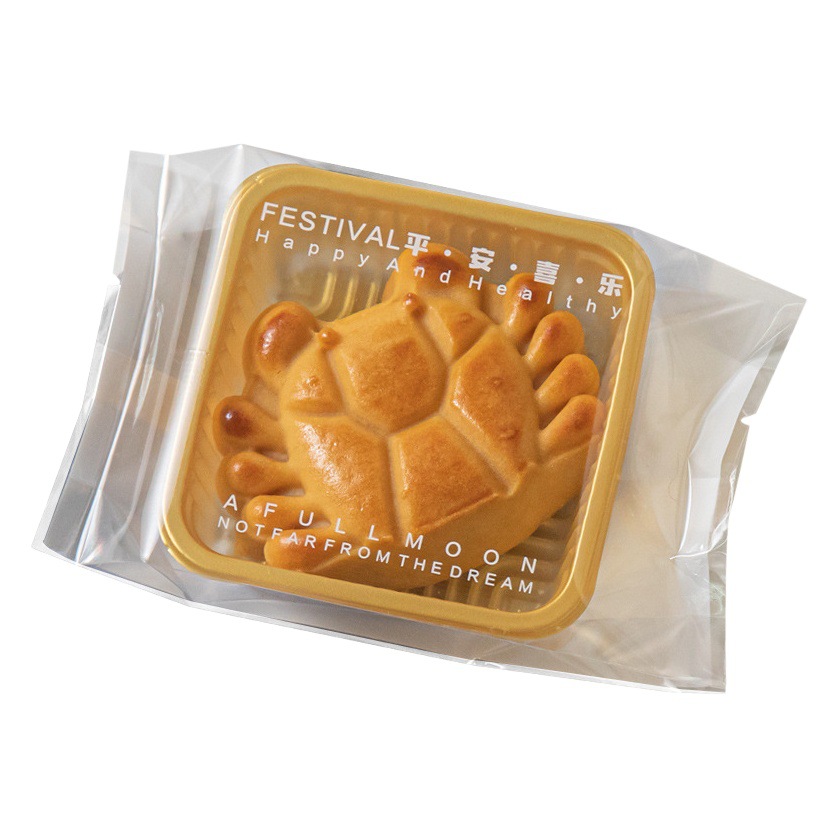 New Ping An Xile transparent Cantonese moon cake packaging bag thickened egg yolk crisp machine seal bag 50g80g factory wholesale