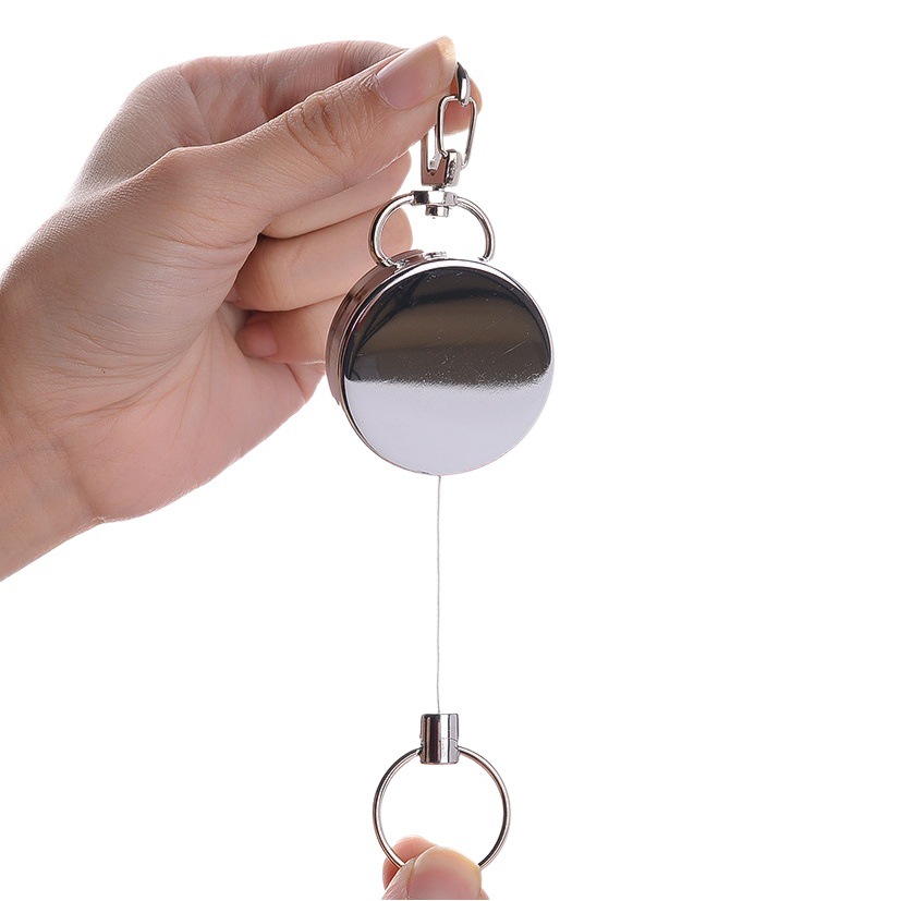 4cm all-metal nylon rope wire rope (with accessories) wire puller telescopic keychain