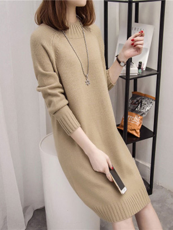 Picture of Sweater 2024 New Autumn and Winter Popular Mid-Length Loose Outer Wear Women's Half Turtleneck Thickeneded Bottoming Shirt