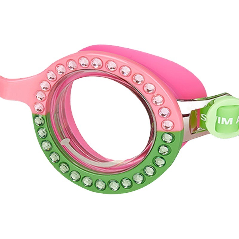 Children's Anti-Fog Swimming Goggles, Universal Swimming Equipment for Kids, Cartoon Style with Rhinestones, Candy-Colored Goggles, Wholesale Eye Protection