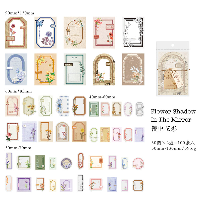 Picture of Mo Mo Retro Collection Material Package Memory Post Office Series Handbook DIY Collage Base Material Stickers 4 Styles
