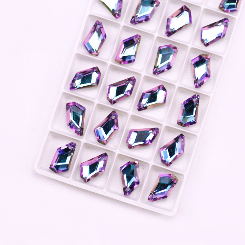 Picture of Factory wholesale diamond orthorhombic stone single hole crystal pendant DIY necklace earrings bracelet jewelry accessories