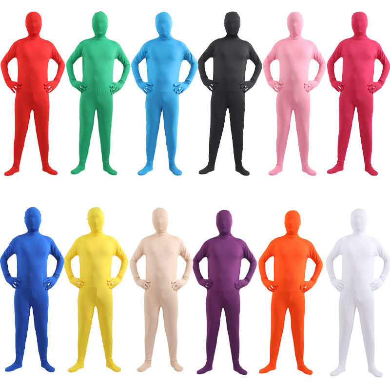 Halloween Adult Male One-Piece Tight Breathable Invisible Clothing Female Black Clothing Invisible Performance Clothing