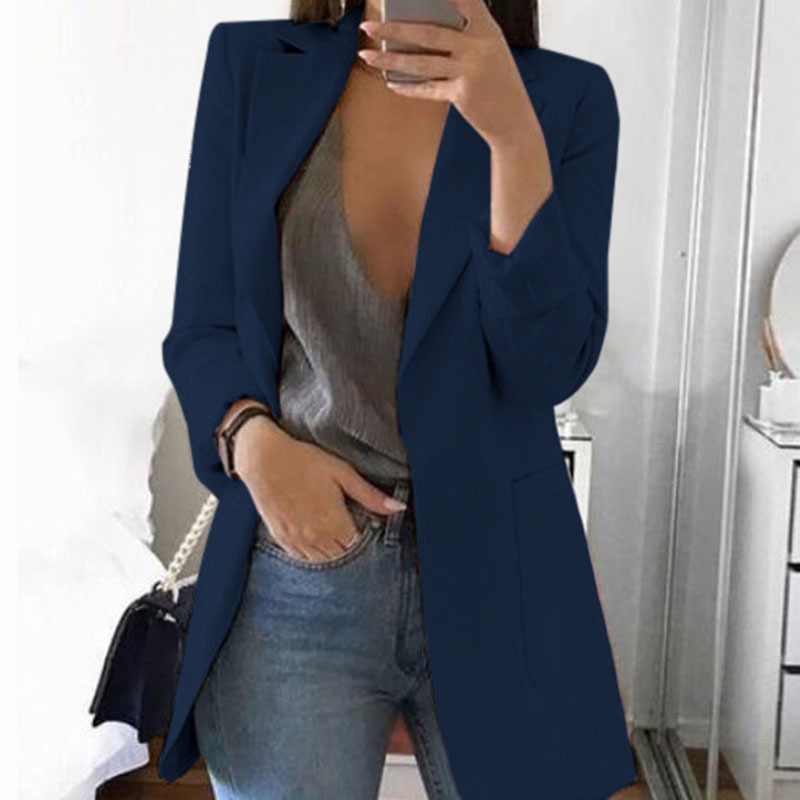 Picture of AliExpress WISH2024 New Spring and Autumn Explosions Women's Long Sleeve Solid Color Pocket Cardigan Small Suit Jacket