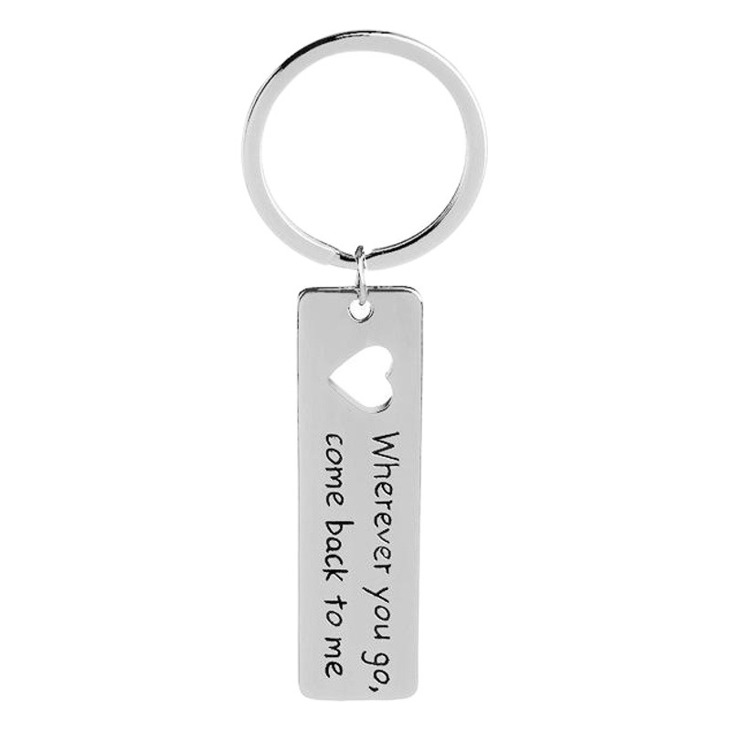 wish Europe and the United States new wherever you go come back to me lettering letter key chain