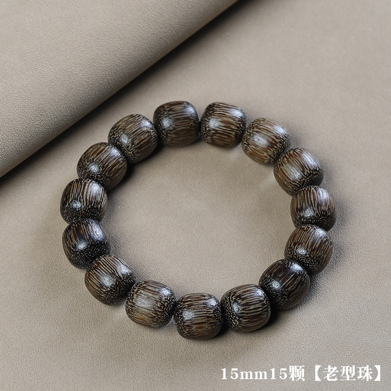 Picture of Vietnam Nha Trang Bai Qinan Ailwood 20 Bracelet Submerged Old Material Wen Play Men's and Women's Single Circle Buddha Bead Bracelet