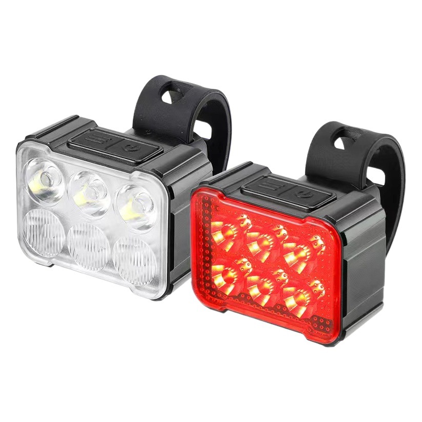 New bicycle light suit Type-C rechargeable outdoor night walking light bicycle front and rear taillight suit cross-border