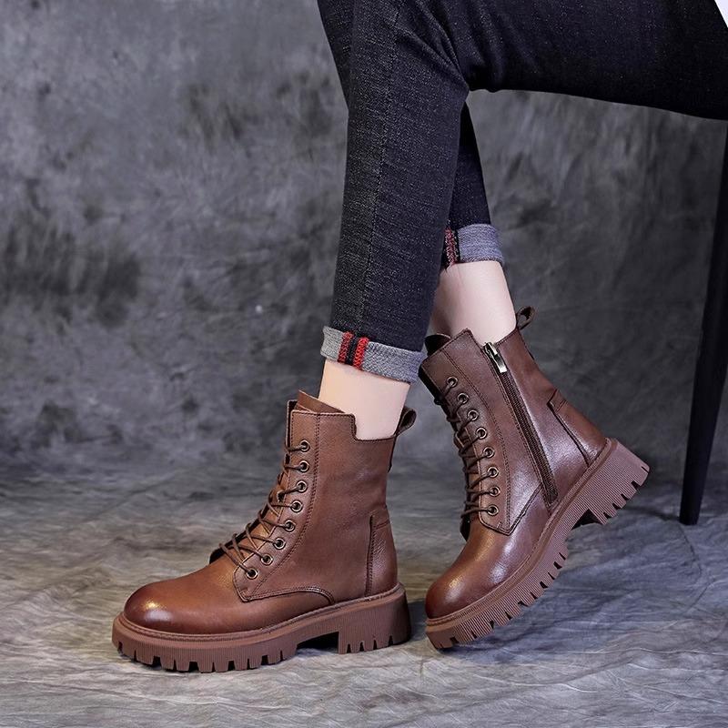 2025 Autumn and Winter New Boots, Boots, Thick Soles, High Appearance, Versatile British Style Short Boots, Support Drop Shipping