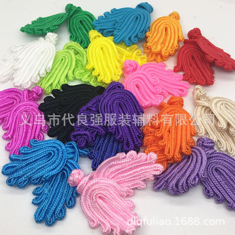 Picture of Wholesale spot color Chinese cabbage plate buckle cheongsam buckle ethnic style classical Tang suit hand-woven palm buckle