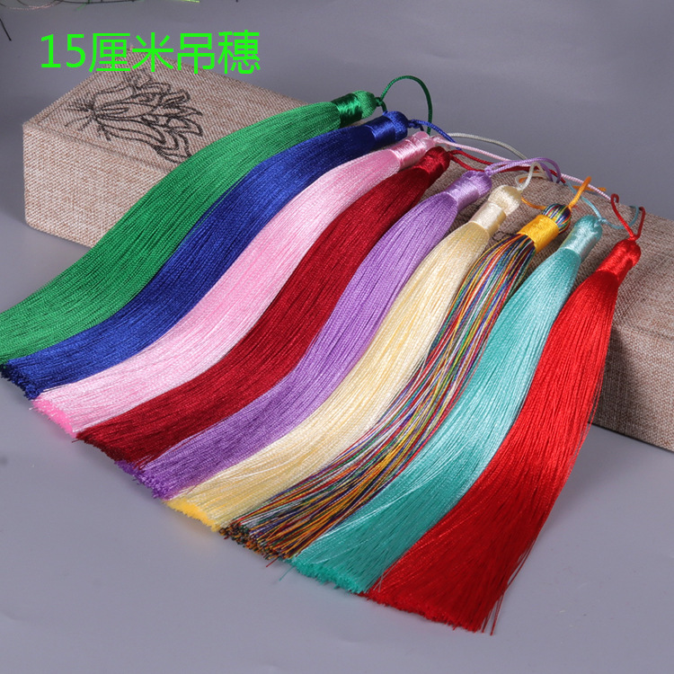 Long 15cm Tassel Fringe Fan Pendant Hanfu Accessories Handmade DIY Sachet Car Hanging Accessory Pendant Hanging Rope Tassel