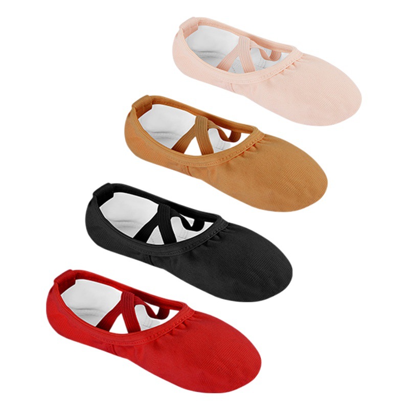 Children's Meat Pink Dancing Shoes Lace-up Free Dancing Shoes Adult Cat Claw Soft-soled Shoes Canvas Practice Shoes Ballet Shoes