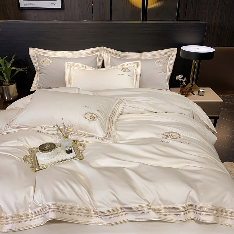 European-style Italian 140 long-staple cotton four-piece cotton 100 sheets three-piece hotel bedding