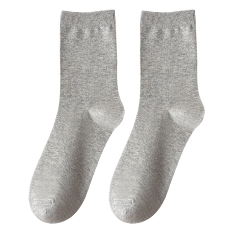 Zhuji Socks Spring and Summer Men's Season Pure Cotton Men's Business Socks Breathable Sweat-Absorbent White Men's Mid-Tube Socks Wholesale