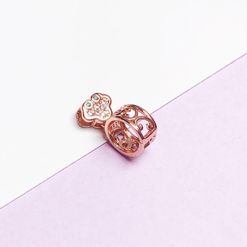 Picture of S925 Sterling Silver Pendant Buckle Ring Princess Buckle Golden Emerald Crystal Jade Peace Ring Clip