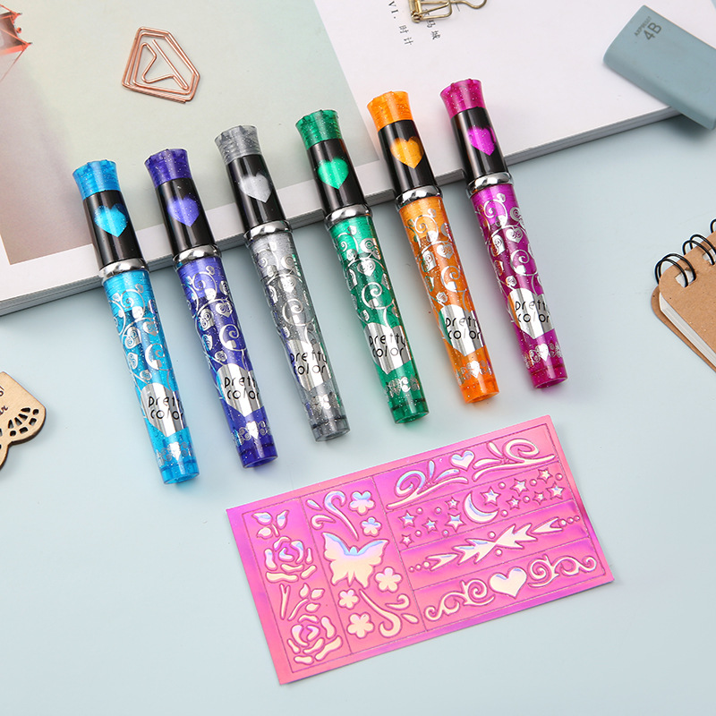 Cross-Border New Children's Temporary Tattoo Pen Set DIY Party Graffiti Body Painting Pen Washable Stationery Supplies