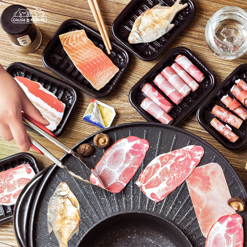 Cross-border children's creative food N times refrigerator stickers message decorative stickers drawing paper hand account material stickers post-it notes