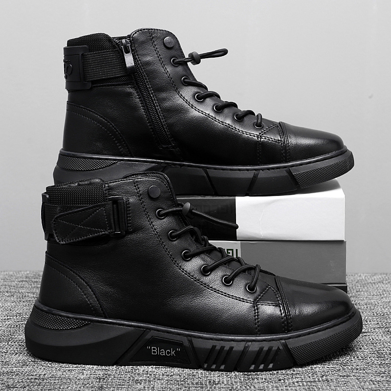 Picture of 2023 Cross-border Explosions plus size Fashion Martin Boots Men's British Men's Boots fleece-lined Warm High-top Men's Casual Leather Boots