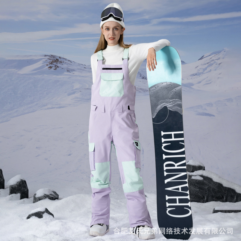 Picture of New color matching ski pants windproof Waterproof warm breathable lovers ski pants support a generation of wholesale