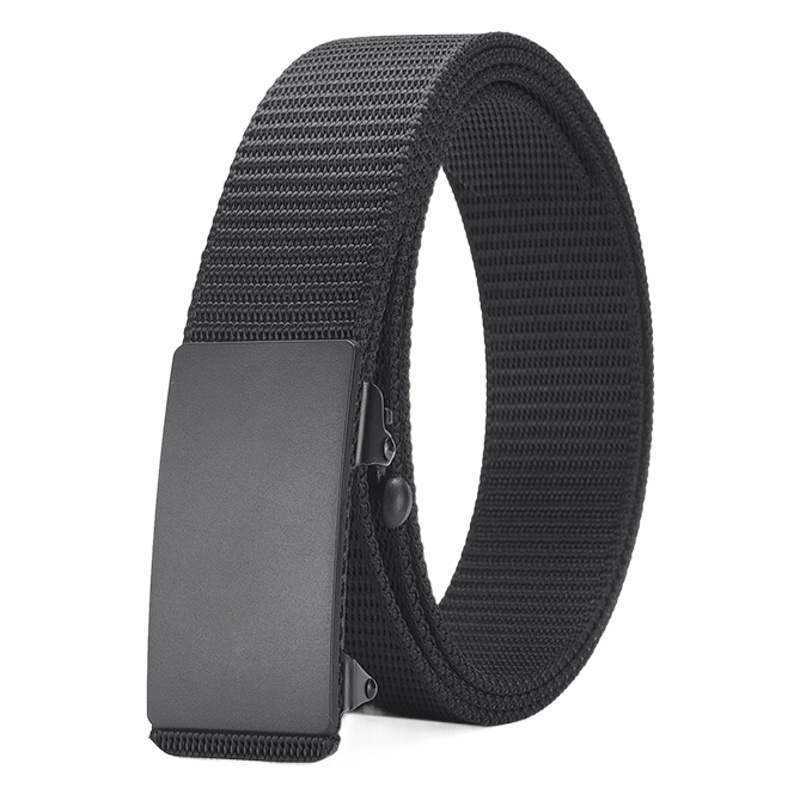 Men's Toothless Automatic Buckle Canvas Belt Fashionable Woven Outdoor Military Training Woven Trouser Belt Nylon Tactical Outer Belt