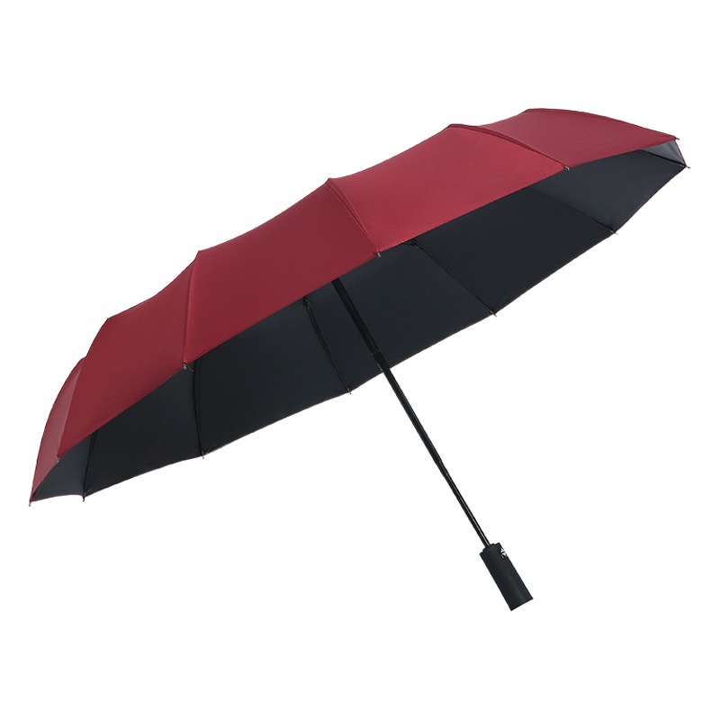 Black rubber UV sun umbrella sun umbrella UV protection sunshade umbrella women's three folding umbrella set advertising umbrella logo