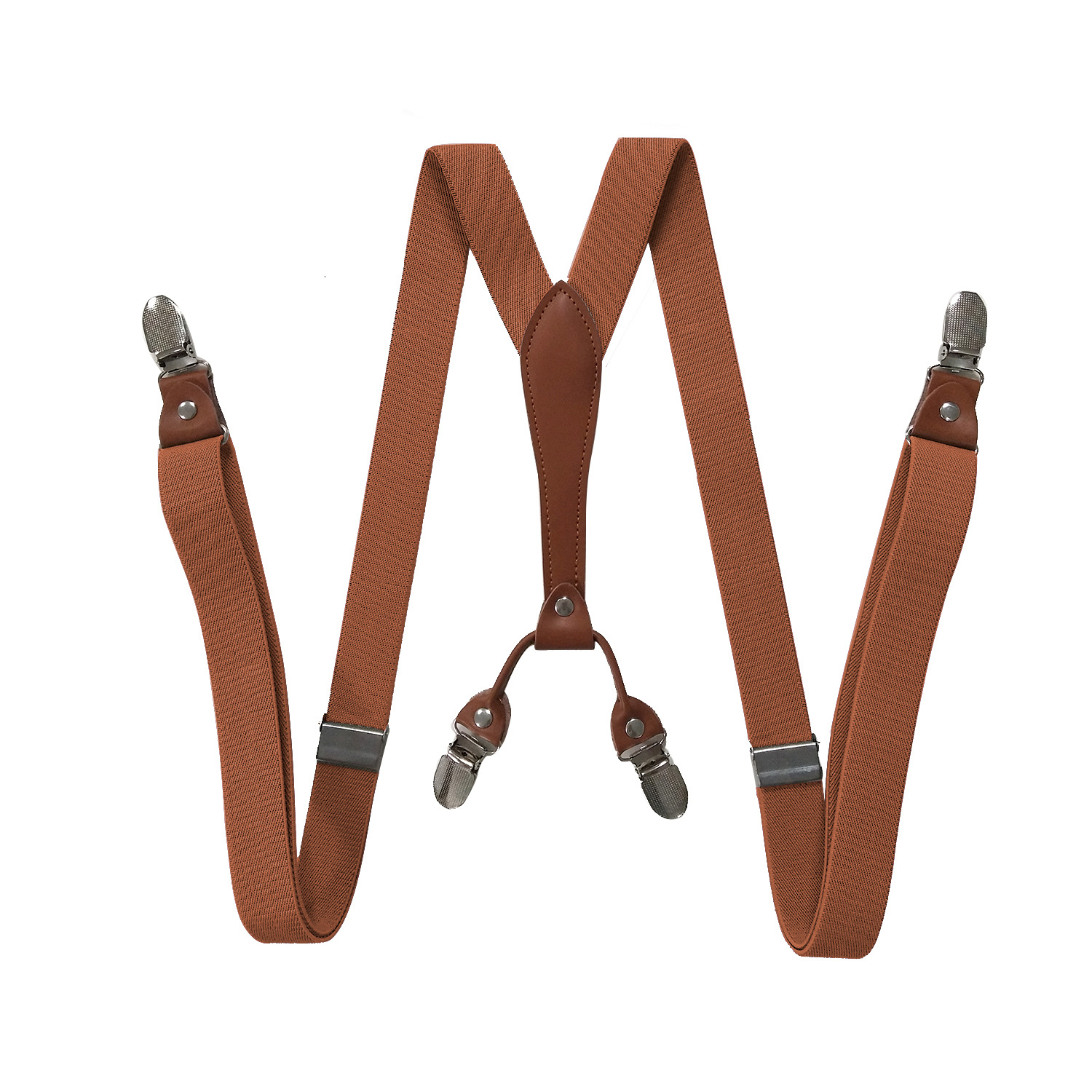 Picture of Cross-border supply 2.5cm adult 4-clip loose elastic suspenders for men and women elastic strap clip leather head