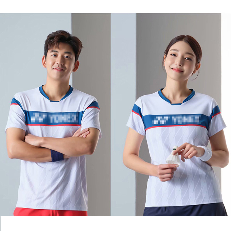 New Badminton Suit Short-sleeved Korean Spring and Summer New Men and Women Couple Badminton T-shirt Competition Suit 5157
