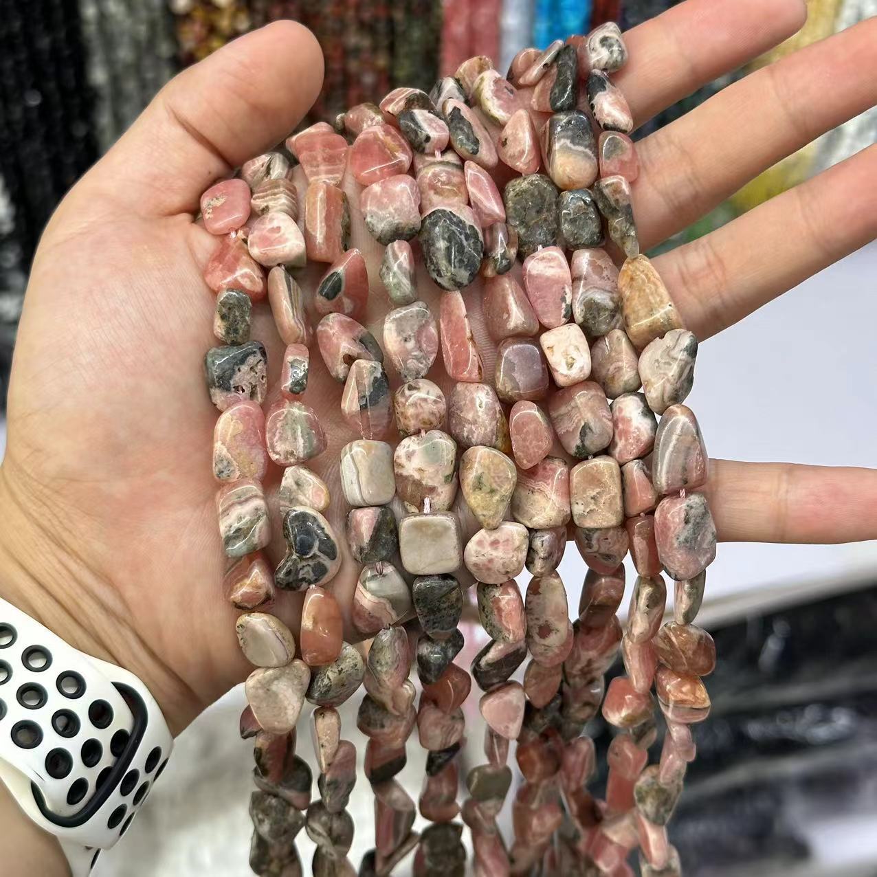 Picture of 8*10mm natural raw stone with loose beads semi-finished beads manufacturers spot wholesale jewelry accessories cross-border foreign trade