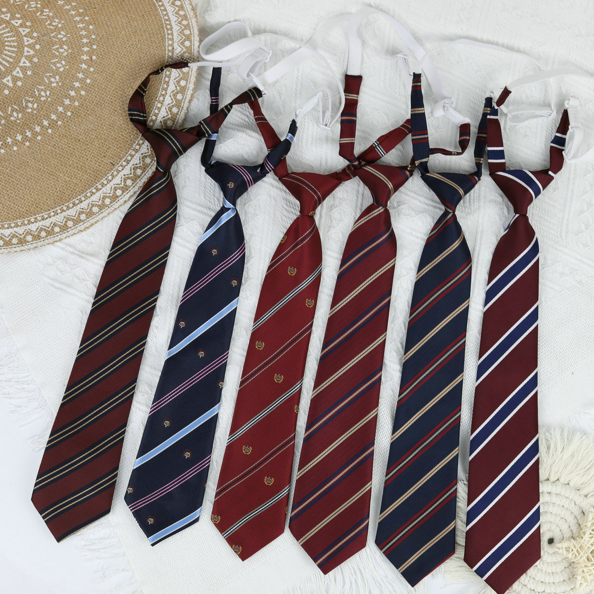 Jk Japanese Style Uniform Leather-band Free Tie Men's Bow Tie Women's All-match School Style Daily Striped Simple School Uniform