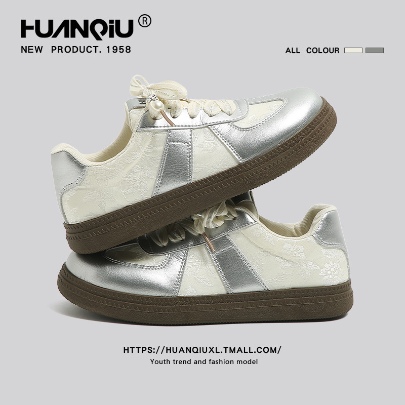 Universal Thick Bottom National Style Training Shoes Women's 2024 New Hot Style Summer Retro Breathable Comfortable Casual All-match Skate Shoes