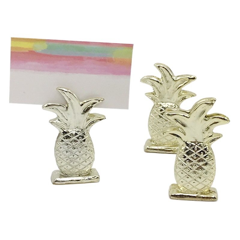 One-piece delivery golden pineapple seat clip European wedding decorations table holder golden pineapple card holder