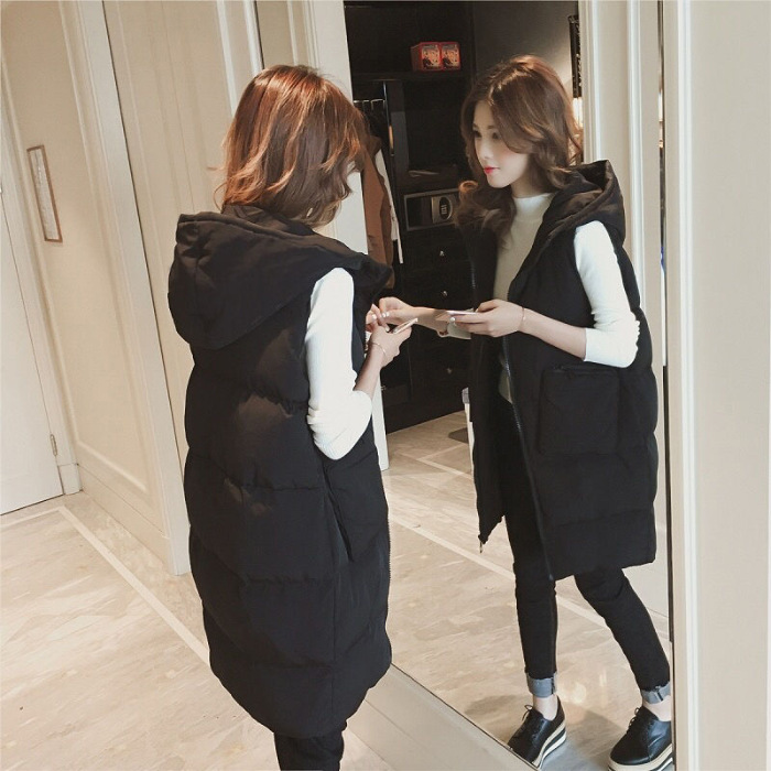 Picture of Autumn and winter New plus size women's mid-length down cotton vest thickened vest vest loose coat one-piece delivery