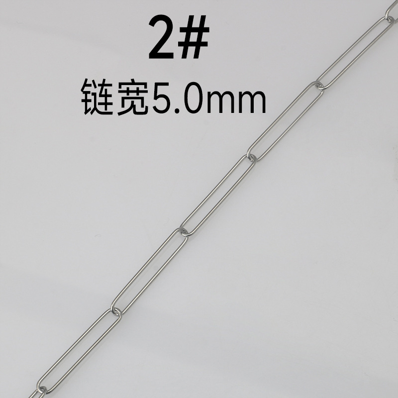 Picture of Stainless steel oval cross chain interlocking bracelet necklace titanium steel diy semi-finished jewelry accessories