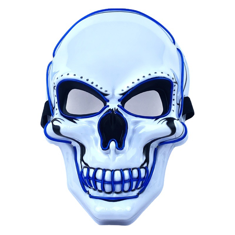 Amazon Halloween Skull Glowing Mask European and American Movie Horror Funny Full Face LED Mask Channel