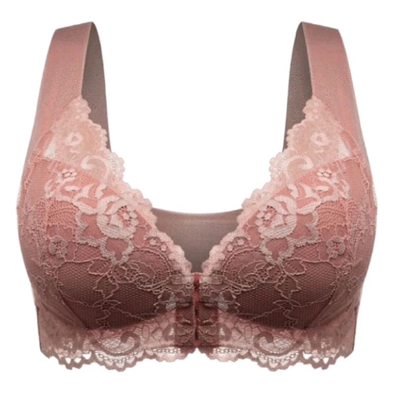 Front buckle foreign trade cross-border plus size without steel ring lace bra large chest small comfortable breathable ladies underwear manufacturers batch