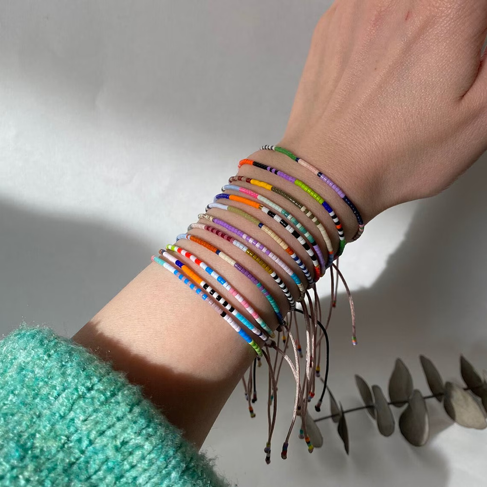 Miyuki Small Rice Beads Wearing Small Bracelet Girl's Best Friend Same Style Instagram Small Lucky Woven Beaded Hand Rope