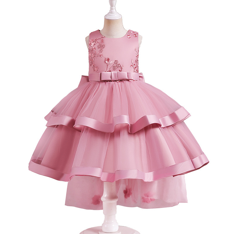 Picture of Foreign Trade Hot-selling Princess Dress Summer Girls' High-end Trailing dress Shaped Yarn Dress Flower Girl's Show Costumes